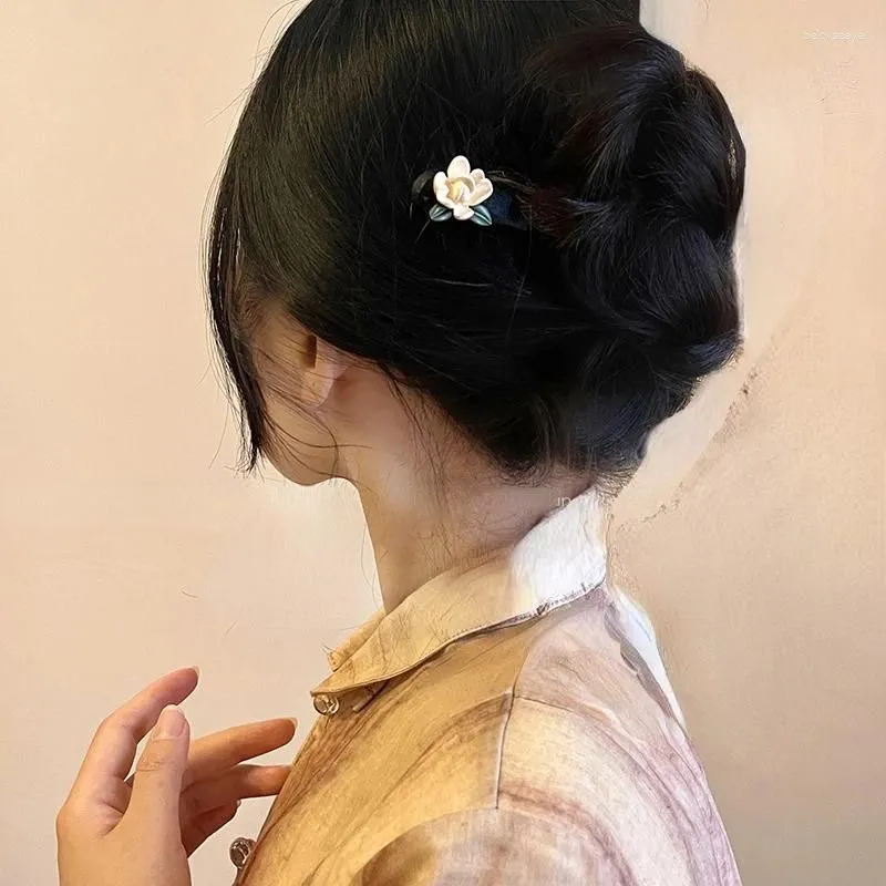 Hair Clips Shining U Chinese Style Flower Wooden Hairpin For Women Fashion Accessory