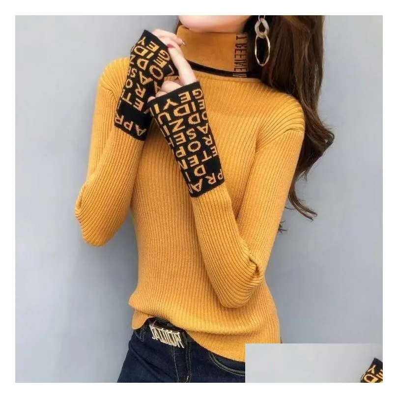 Women039s Sweaters designers clothes Tight Basic Sweate Women Thin Long Sleeved Womens Sweaters And Pullovers Turtleneck Slim1556448