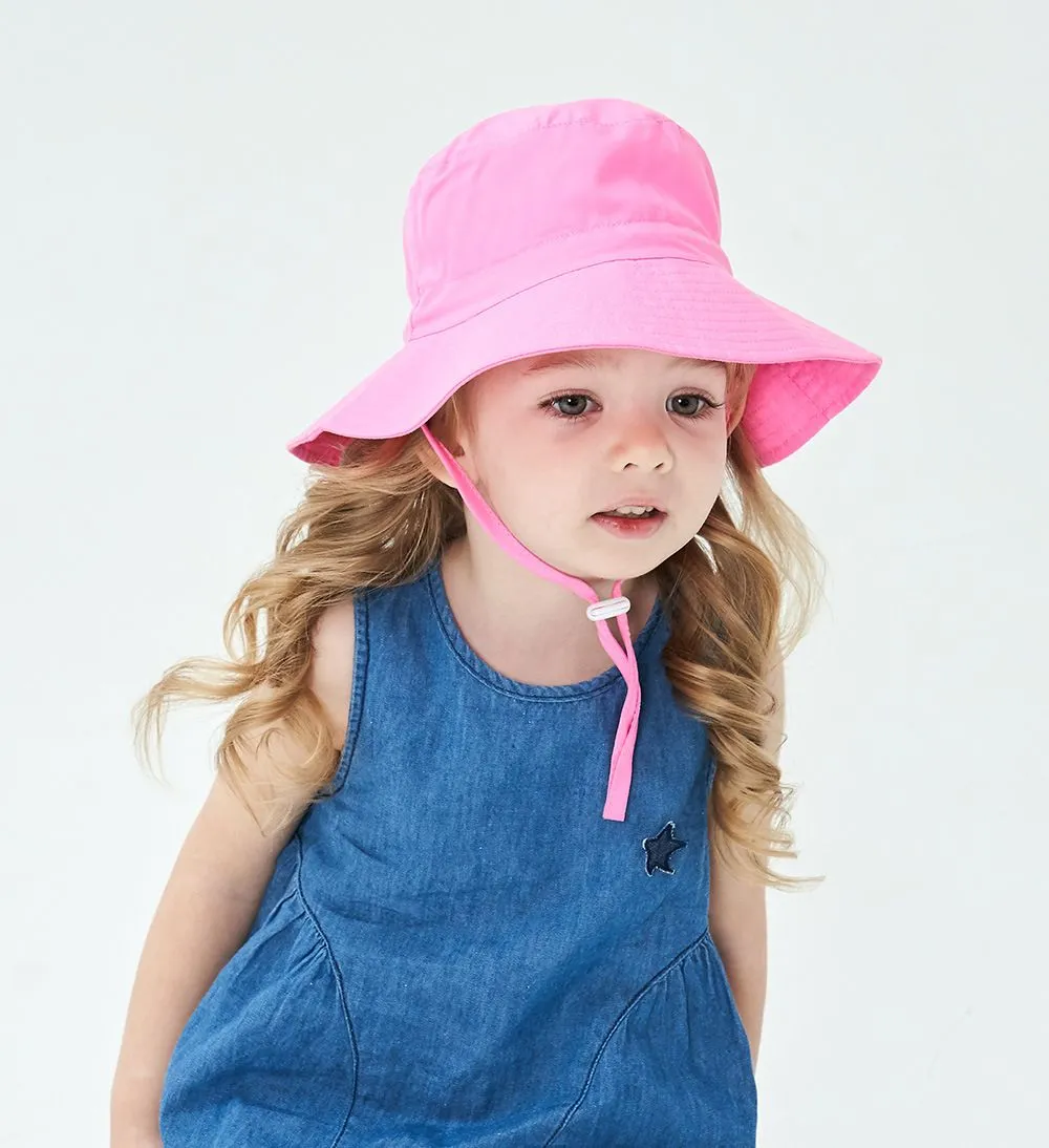 Summer Baby Hat for Girls Boys Kids` Sunblock Bucket Spring Autumn Travel Beach Cap Sun Hats with Windproof Rope 20 Colors