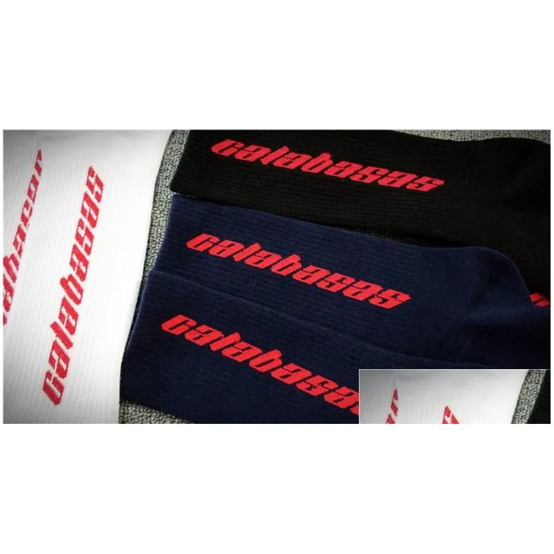 Men`S Socks Calabasas Embroidered Ins Men Fashion Streetwear Knitted Cotton Male Female Long Drop Delivery Apparel Underwear Dhxs8
