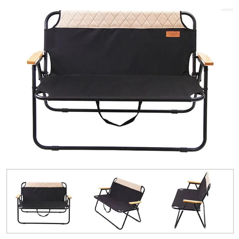 Camp Furniture Portable Camping Chair Folding Leisure Back Oxford Cloth Outdoor Garden Chairs Multifunctional Double Beach