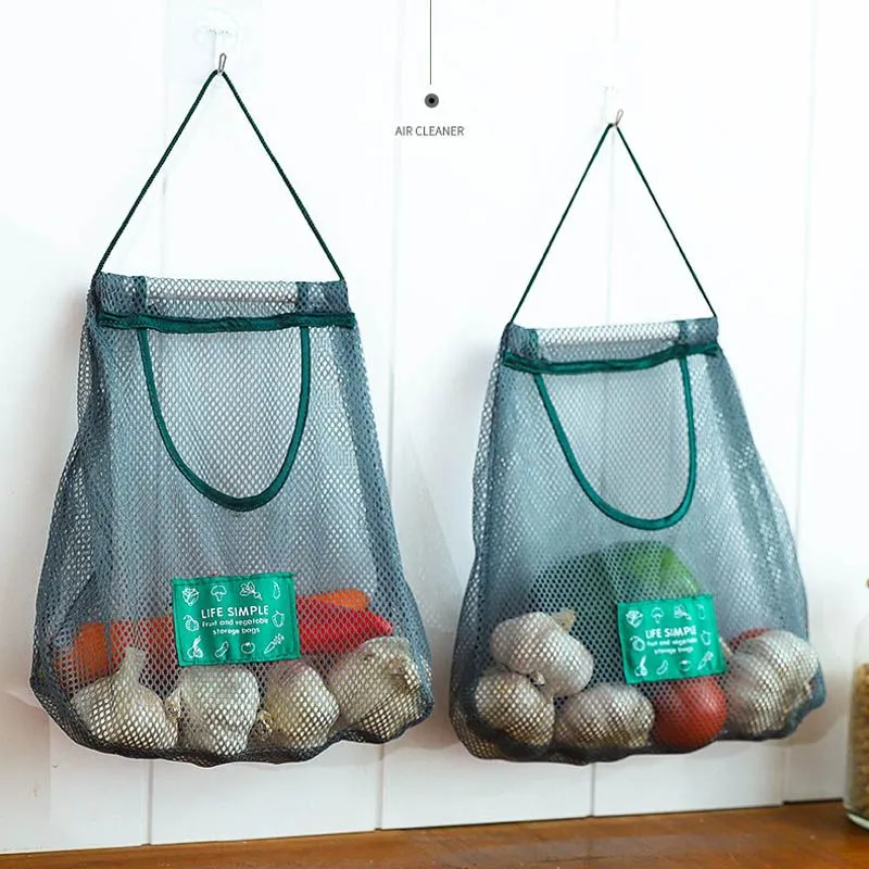 Cabinet Door Organizers Fruit And Vegetable Storage Net Bag Creative Kitchen Supplies Hanging Fruits Vegetables Storages Mesh Bags