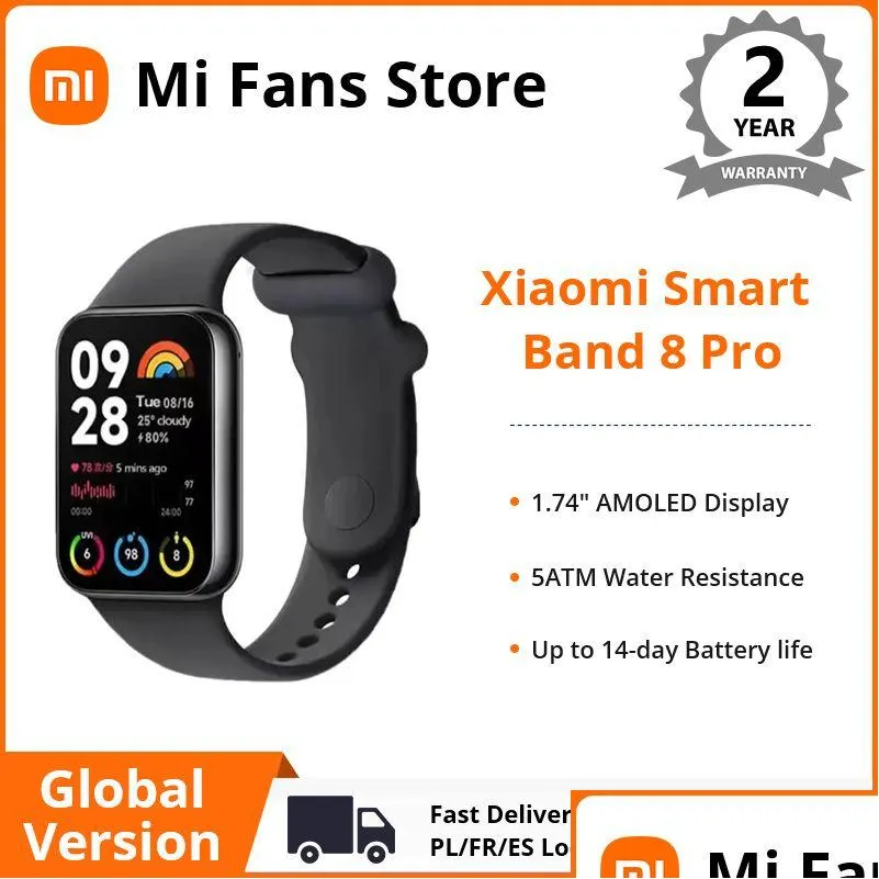 Smart Wristbands Global Version Band 8 Pro Drop Delivery Cell Phones Accessories Wearable Technology Ot7Ze