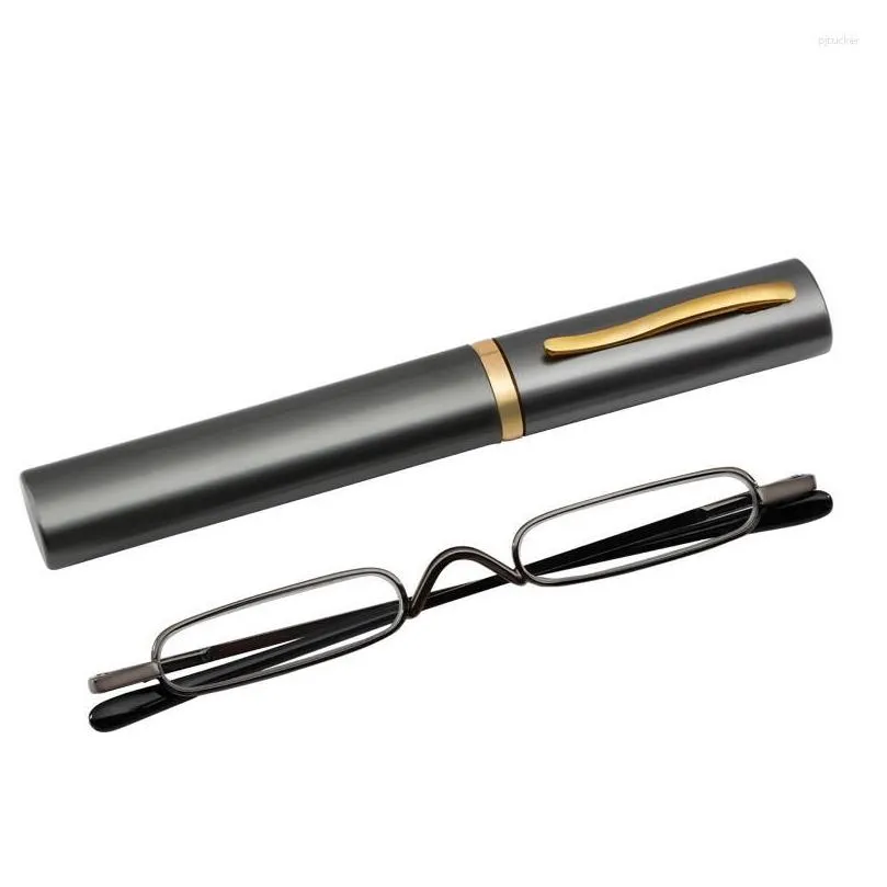 Sunglasses Men Women Elegant Reading Glasses Metal Frame Ultra-thin Portable Light Mini Presbyopia Eyeglasses With Box