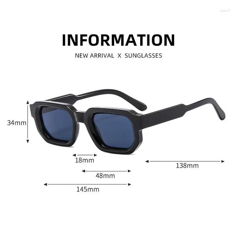 Sunglasses Fashion Square Women Shades UV400 Vintage Blue Tea Punk Men Sun Glasses