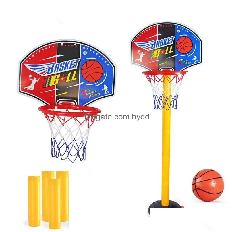 basketball hoop set for kids adjustable portable basketball stand sport game play set net ball and air pump toddler baby sport2237671
