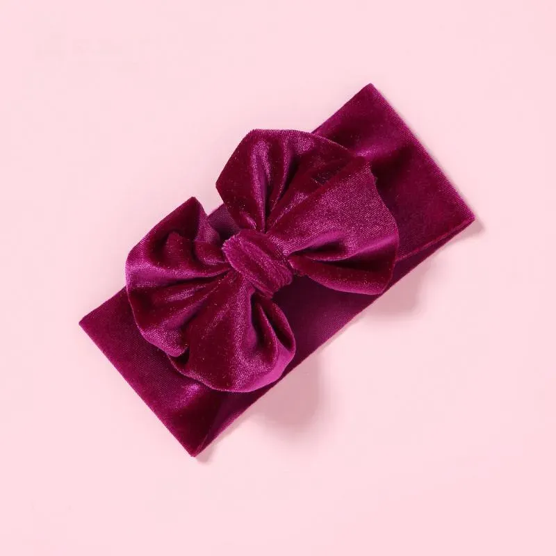 Hair Accessories Velvet Baby Headband Turban Big Bowknot Girl For Born Bow Band Children Kid Head Wrap