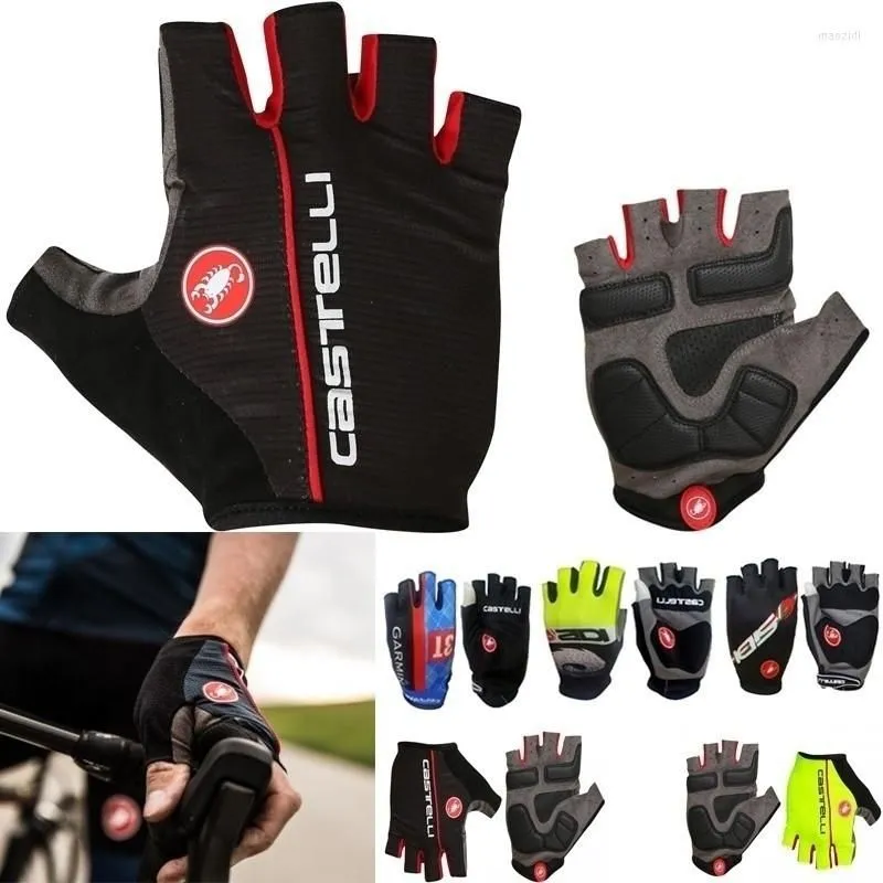 Cycling Gloves Glove Half Finger Breathable Washable Outdoor Sports MTB PU Leather Pad For Men Women Multicolor Options