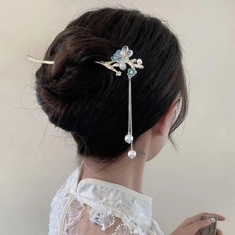 Hair Clips Chinese Style Flowers Stick Handmade Hairpins Headwear Jewelry Accessories Headdress Fashion Ornaments Styling Tools