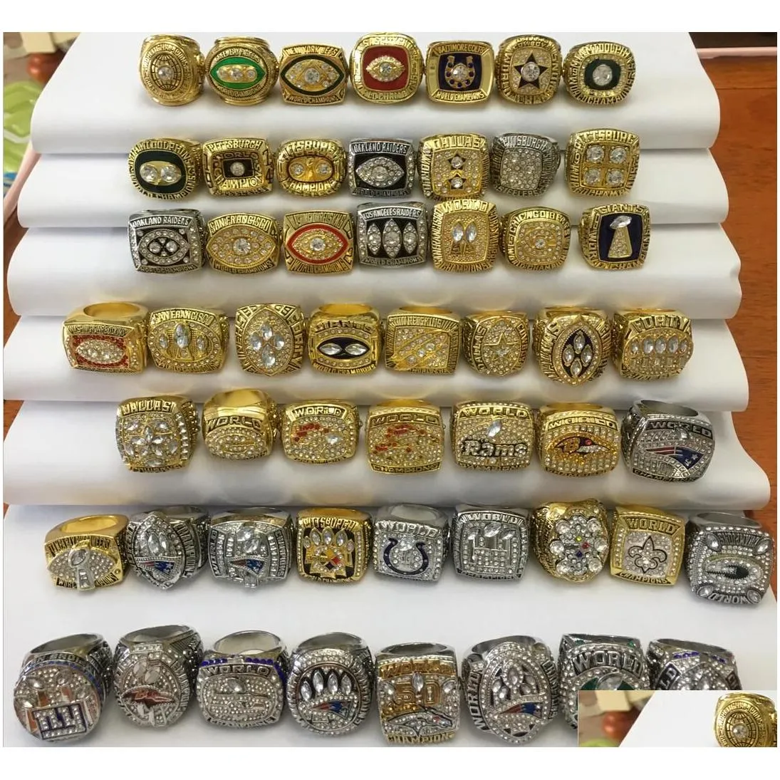 Cluster Rings 57Pcs 1966 To 2023 American Football Team Champions Championship Ring Souvenir Men Fan Gift Wholesale 2024 Drop Deliver Otuot