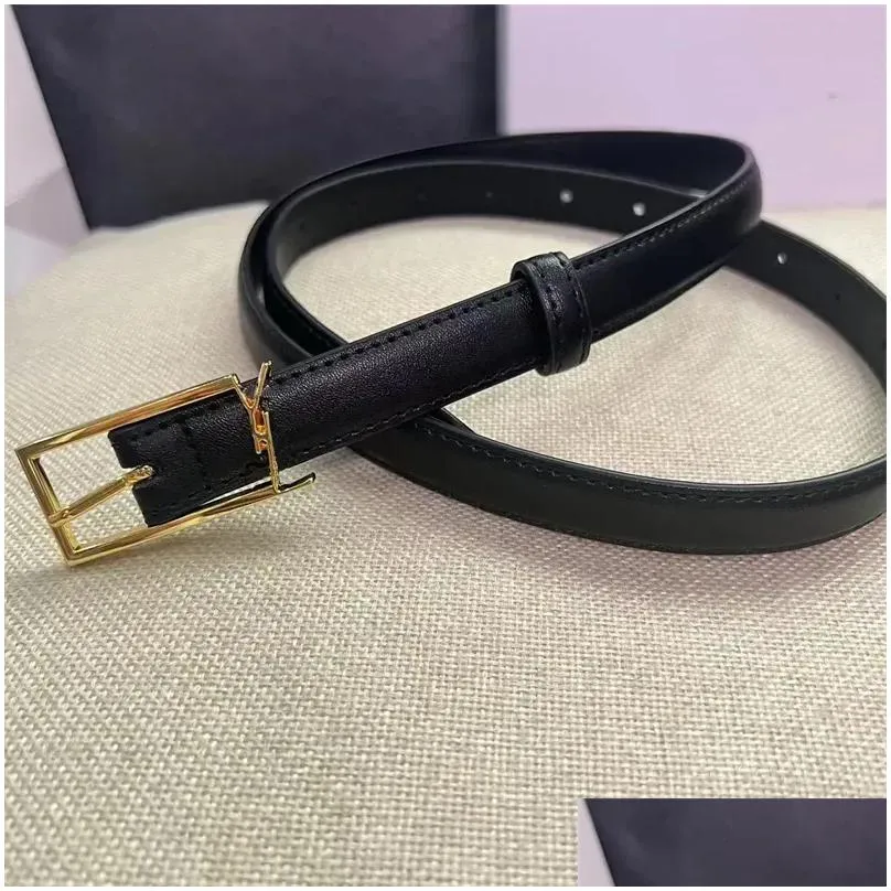 Fashion Leather Belt Mens Designer Belts For Womens Thin Belt Gold Silver Buckle Belts Cowskin Waistband Cintura Ceintures Girdle