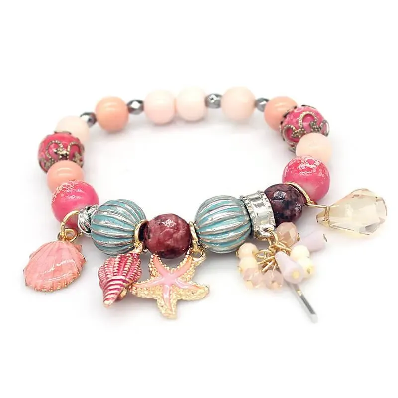 Charm Bracelets 2021 Fashion Summer Ocean Bohemia Starfish Bracelet Women Sea Conch Shell For Jewelry Bijoux Gift Her WW-51