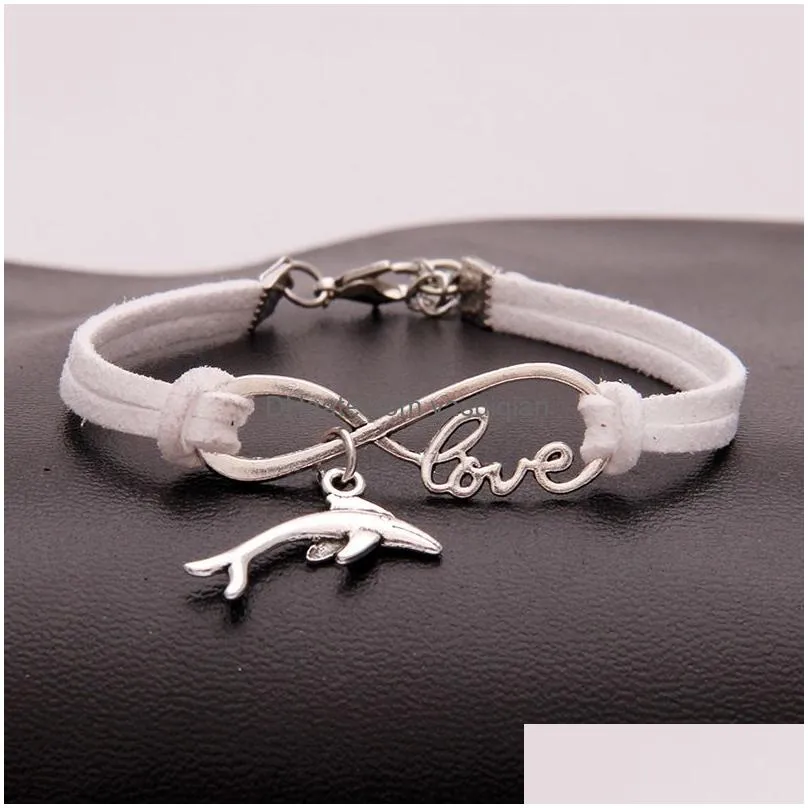 Charm Bracelets New Metal Animal  Women Infinity Love Veet String Rope Warp Bangle For Men S Simple Jewelry In Bk Drop Deliver Dhw8L