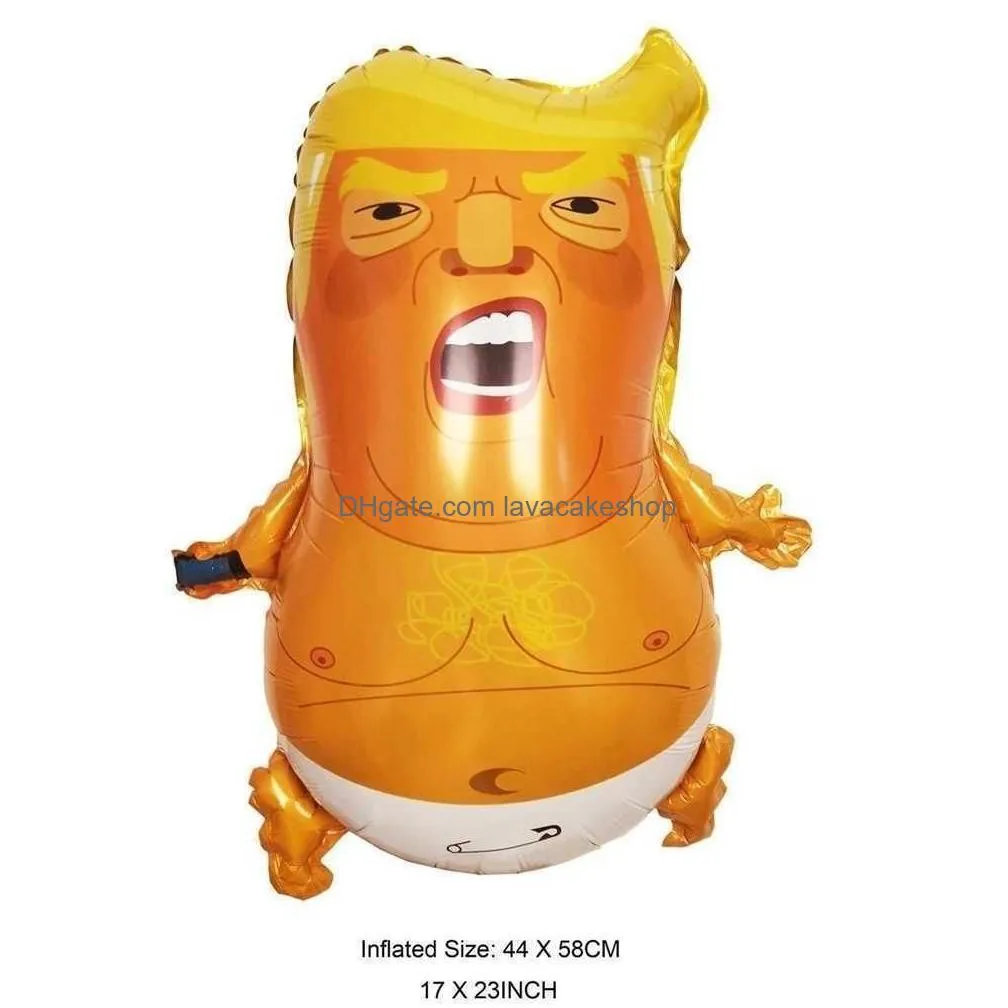 Other Event & Party Supplies Ups 44X58Cm 23 Inch Angry Baby Trump Balloons Cartoon Aluminum Film Shiny Donald Toys Pinata Gag Gifts I Dhlma