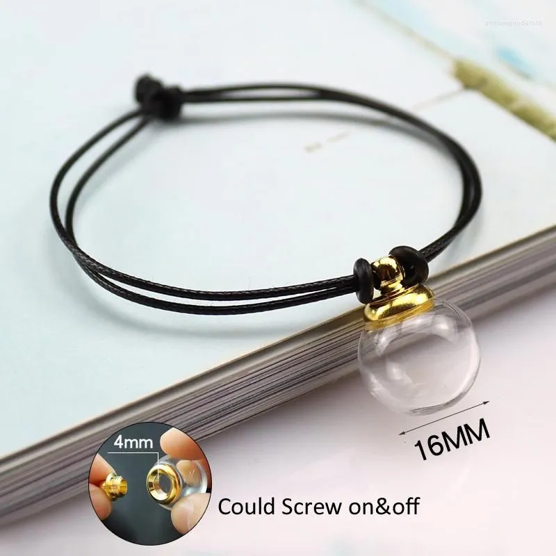 Charm Bracelets 2PCS Hollow Fillable Glass Ball With Hand Woven Bracelet Cord Urn Bangle Keepsake Jewelry For Men Women Memorial Gift