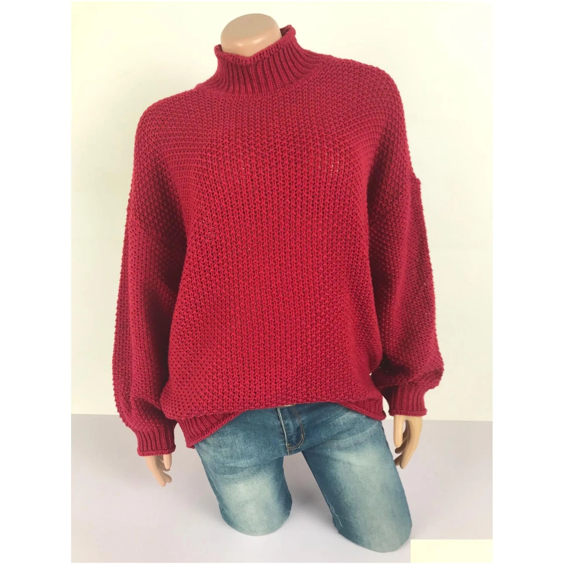 Women`S Sweaters 10 Colors Women Fashion Sweater Winter Loose Turtle Neck Knitted Long Sleeve Solid Color Top Autumn Female Drop Deli Dhkmc