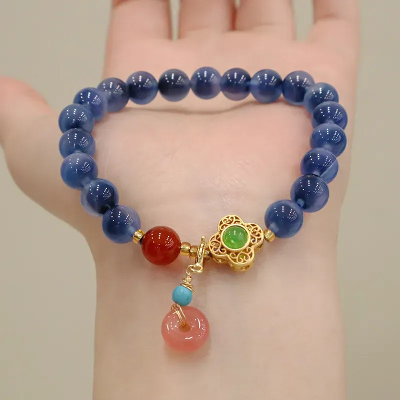 Charm Bracelets Lizzie Natural Agate Bracelet Female Small Beaded YanYuan Peace Buckle Series Of Design Chinese Style Hand Act The Rol