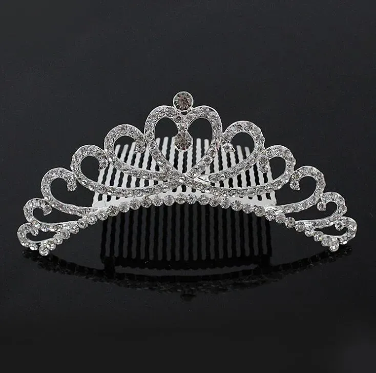 Hair Clips Gorgeous Mini Crystal Rhinestone Diamante Bridal Princess Crown Comb Tiara Party Wedding Women Girl Gift Jewelry