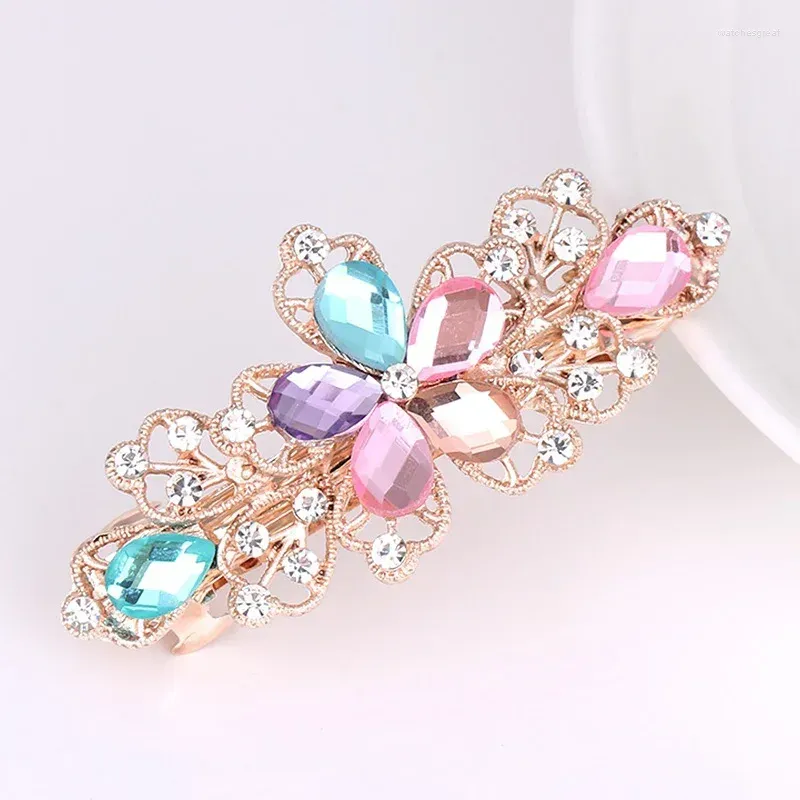 Hair Clips Fashion Crystal Flower Clip Hairpins For Women Rhinestone Bow Knot Barrette Hairgrips Accessories