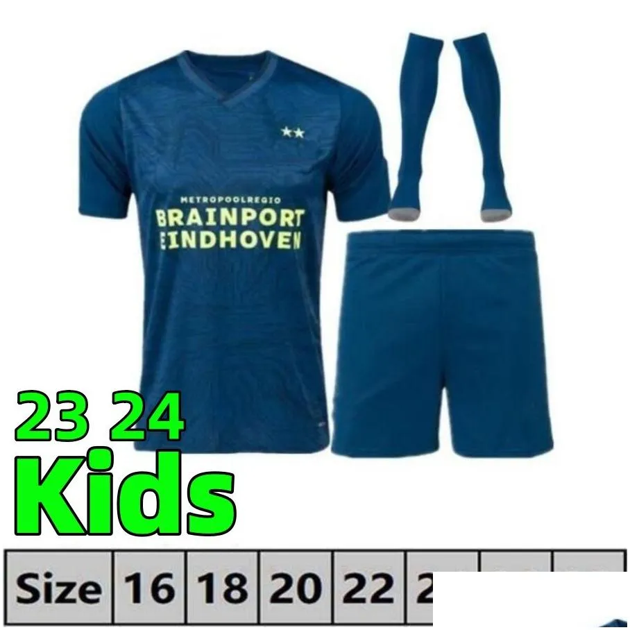 2023 2024 Eindhoven Away Soccer Jerseys kids men kits FABIO Silva DE JONG Hazard FABIO Silva XAVI Home men kids it football shirts kids set TOP adult