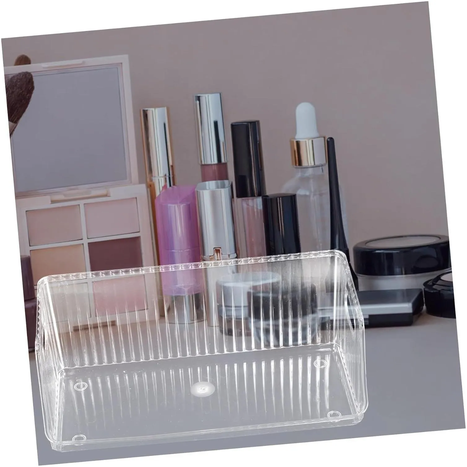 Other Household Sundries 2Pcs Boxes Transparent Storage Basket Makeup Case Organizer Desktop Table Bathroom Tray Drop Delivery Home Ga Otwyq