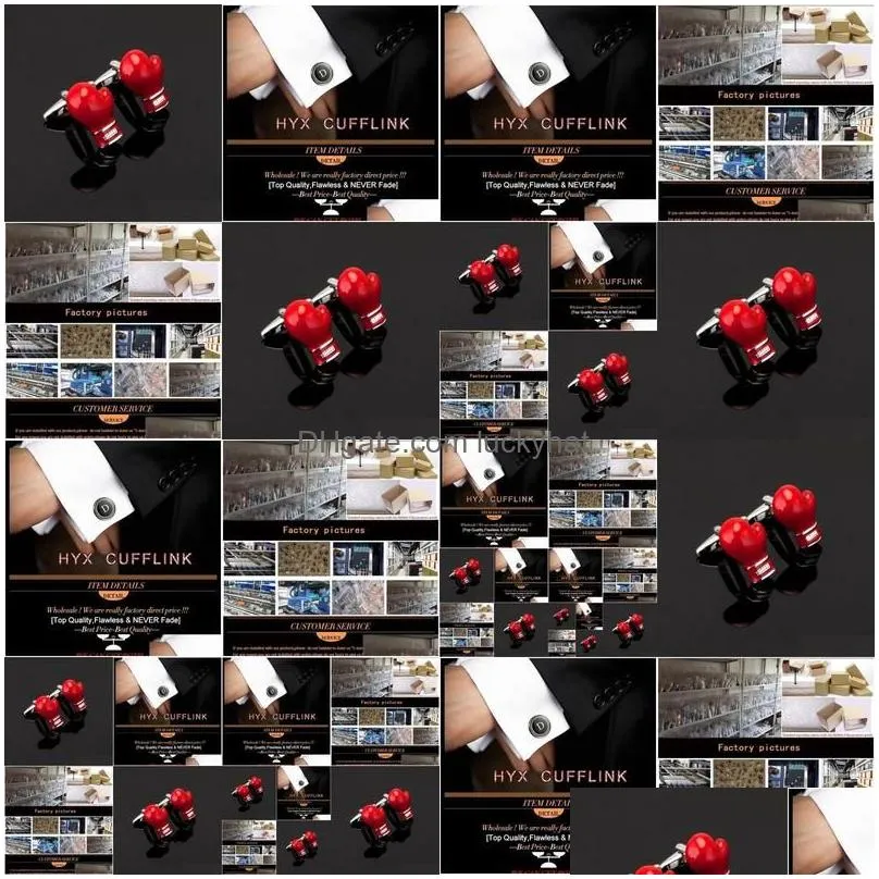 Cuff Links Fashion Brand Mens Shirts Boxing King Cufflinks Sport Red Gloves Muhammad Wholesale And Retail 230909 Drop Delivery Jewelr Dhjli