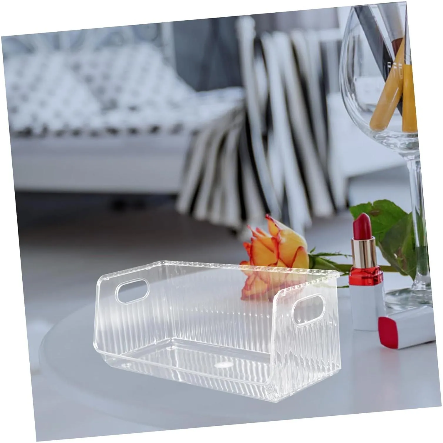 Other Household Sundries 2Pcs Boxes Transparent Storage Basket Makeup Case Organizer Desktop Table Bathroom Tray Drop Delivery Home Ga Otwyq