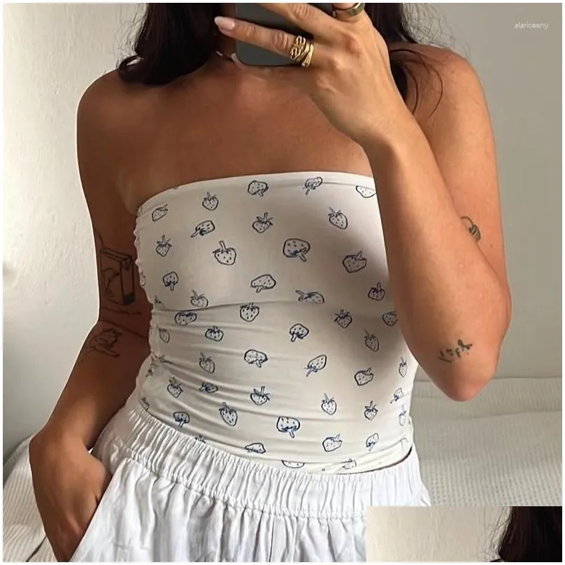 Women`S Tanks & Camis Womens Maemukilabe Y2K Coquette Strapless Tube Clothes For Women Crop Tops 2024 Summer Fashion Y Off Shoder Tank Otas9