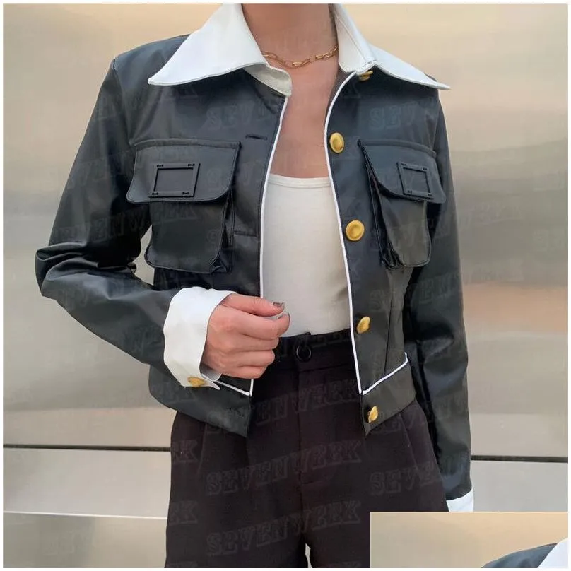 PU Leather Cropped Jackets Coats For Women High Grade Warm Winter Outerwear Cool Girl Motorcycle Jacket Streetwear