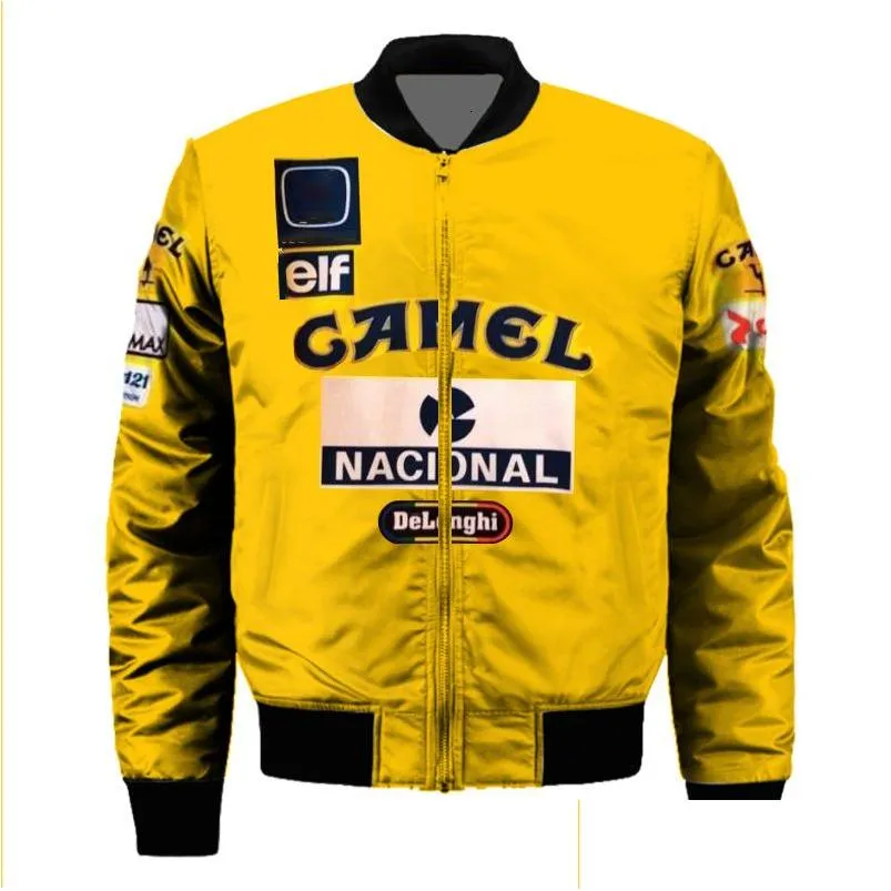 Mens Fur Faux Fur Legend Team Vintage Racing Suit Ayrton Senna Champion Jacket Mens Oversized Formula One Racing Fan Design Aston Martin