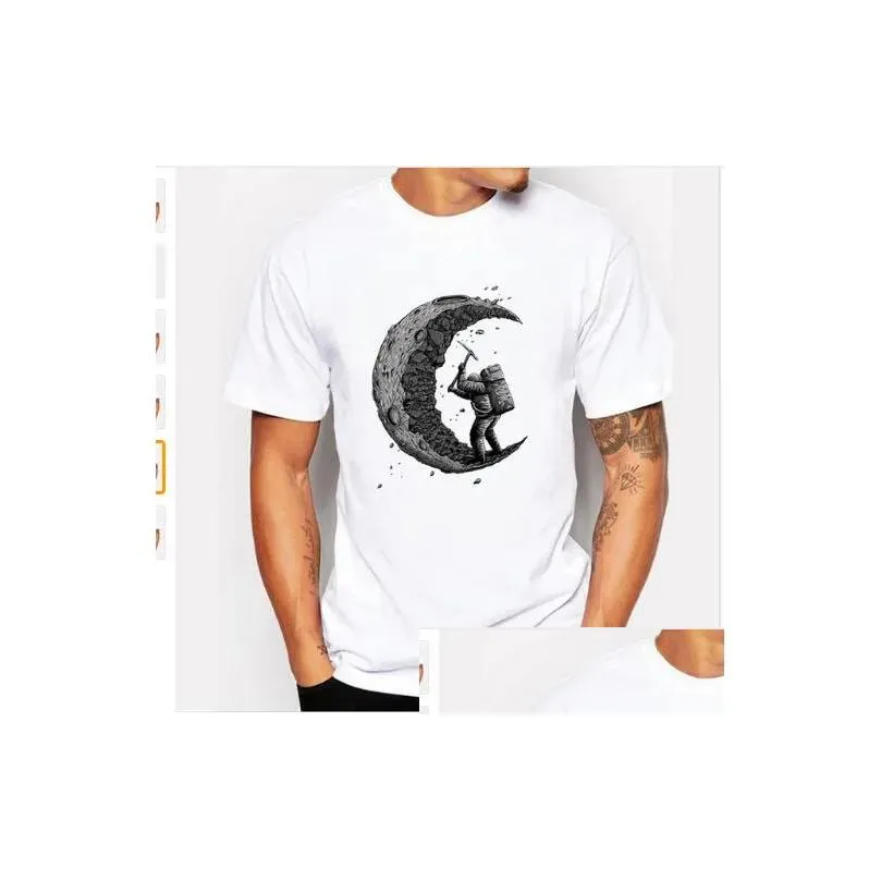 Men`S T-Shirts Mens Fashion Crazy Dj Cat Design T Shirts Cool Tops Short Sleeve Hipster Tees Drop Delivery Apparel Clothing Polos Dhqzh