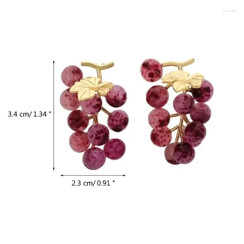 Stud Earrings Versatile Fruits Eardrops Grape Ear Pendant Ornament Trendy Women Jewelry Y2k Inspired Accessory For Daily Wear