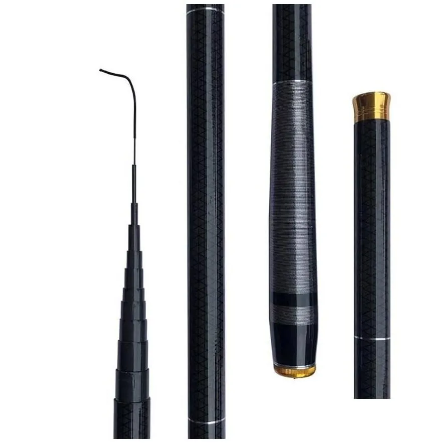 Boat Fishing Rods Gda Carbon Fiber Rod Stream Hand Pole Carp Feeder Tenkara 3 6-7 2M259C Drop Delivery Sports Outdoors Otjli