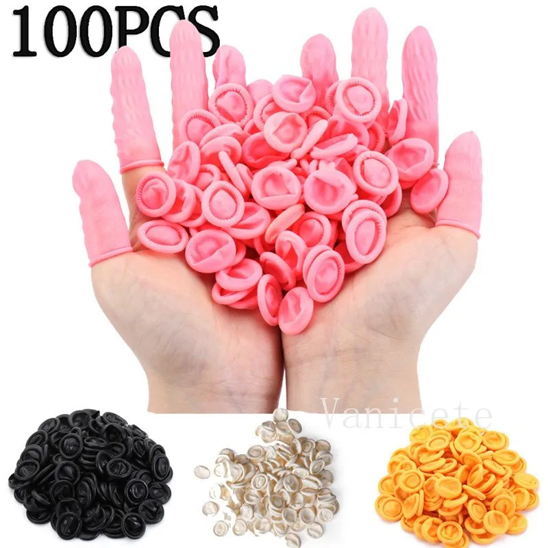 wholesale 100PCS Disposable Hand Protection Finger Cover Rubber Protector Gloves Non-slip Anti-static Latex Finger Cots Fingertip Tool