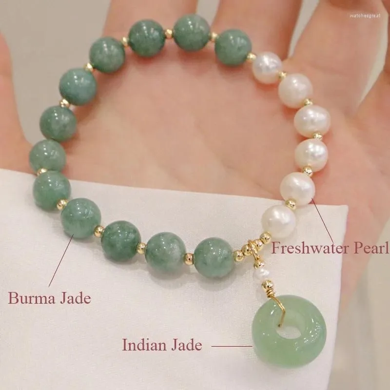 Strand Luxury Pearl Women Bracelets Natural Gem For Burmese Jade Jewelry Gift Bracelet Fashion Party