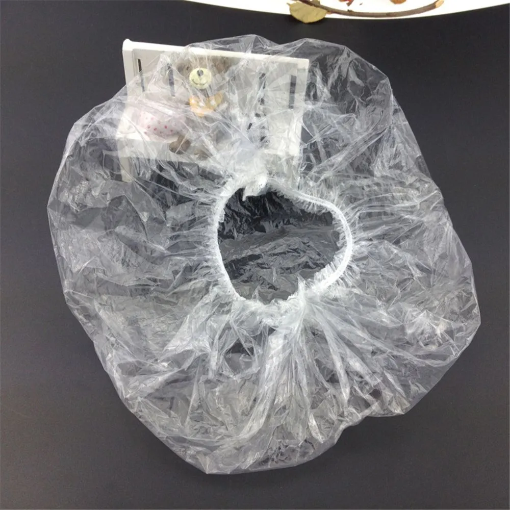 Fashion Hot 100pcs/set Disposable Hat Hotel One-Off Elastic Shower Bathing Cap Clear Salon XB1