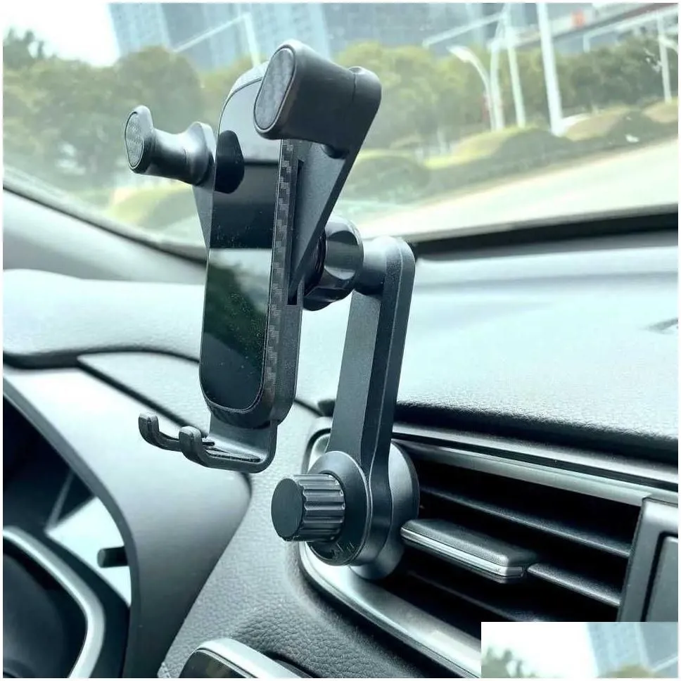 Car Holder Phone In Air Vent Hook Support Gps Stand 360 Degree Portable Mobile Drop Delivery Dhl6E