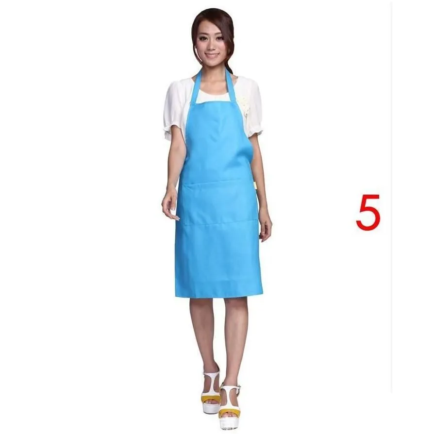 Aprons Plain Apron Aprons With Front Pocket Bib Kitchen Cooking Craft Chef Baking Art Adt Teenage College Clothing Drop Delivery Home