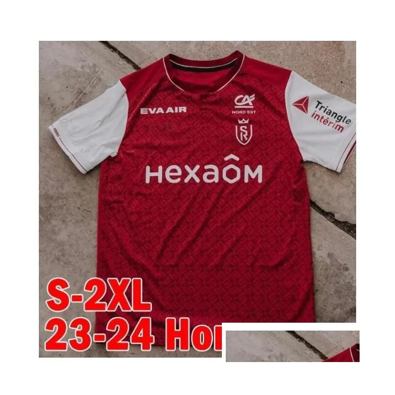 2023 2024 StAde de ReIms Soccer Jerseys 23 24 Balogun Flips Ito Football Shirts Sierhuis Ito ABDELHAMID ZENELI VAN CAJUSTE BERGEN Maolida MATUSIWA Men Uniforms