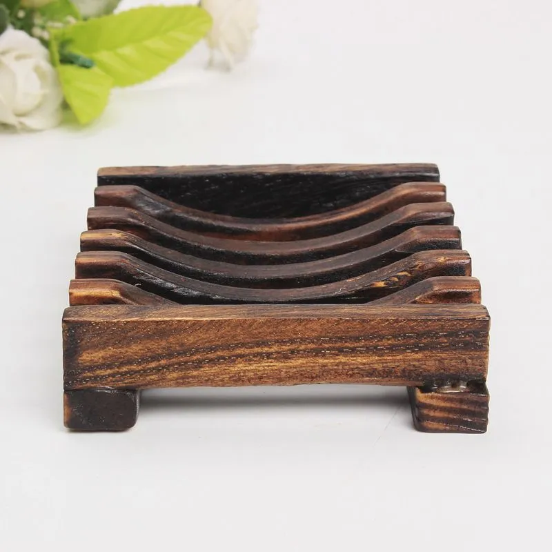 Natural Bamboo Wood Soap Dishes Wooden Soap Tray Holder Storage Rack Plate Box Container Bath Soap Holder