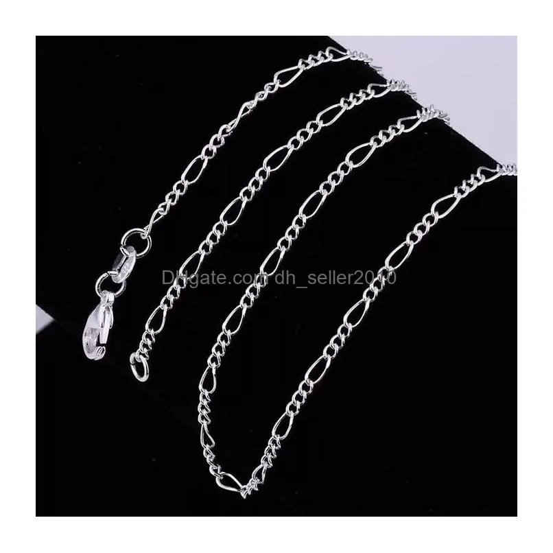 Chains 10Pcs/Lot 2Mm Figaro 925 Sterling Sier Jewelry For Diy Necklace Chain With Lobster Clasps Size 16 18 20 22 24 26 28 30 Inch Dro Dh64W