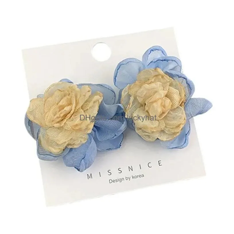 Stud Earrings Boho Large Cloth Flower Jewelry Ear Giftrs For Women Girls Drop Delivery Dhm8I