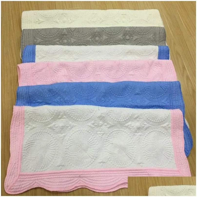Blankets Baby Blankets 100% Cotton Embroidery Blanket Ruffle Quilt Infant Ddling Summer Home Supplies 15 Designs 5Pcs Drop Delivery Ho