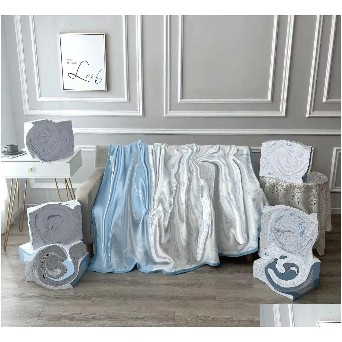 Blankets Designer Blanket 150X200Cm Brand Letter L Air Fashion Conditioning Travel Bath Towel Soft Winter Fleece Shawl Throw Ht1521