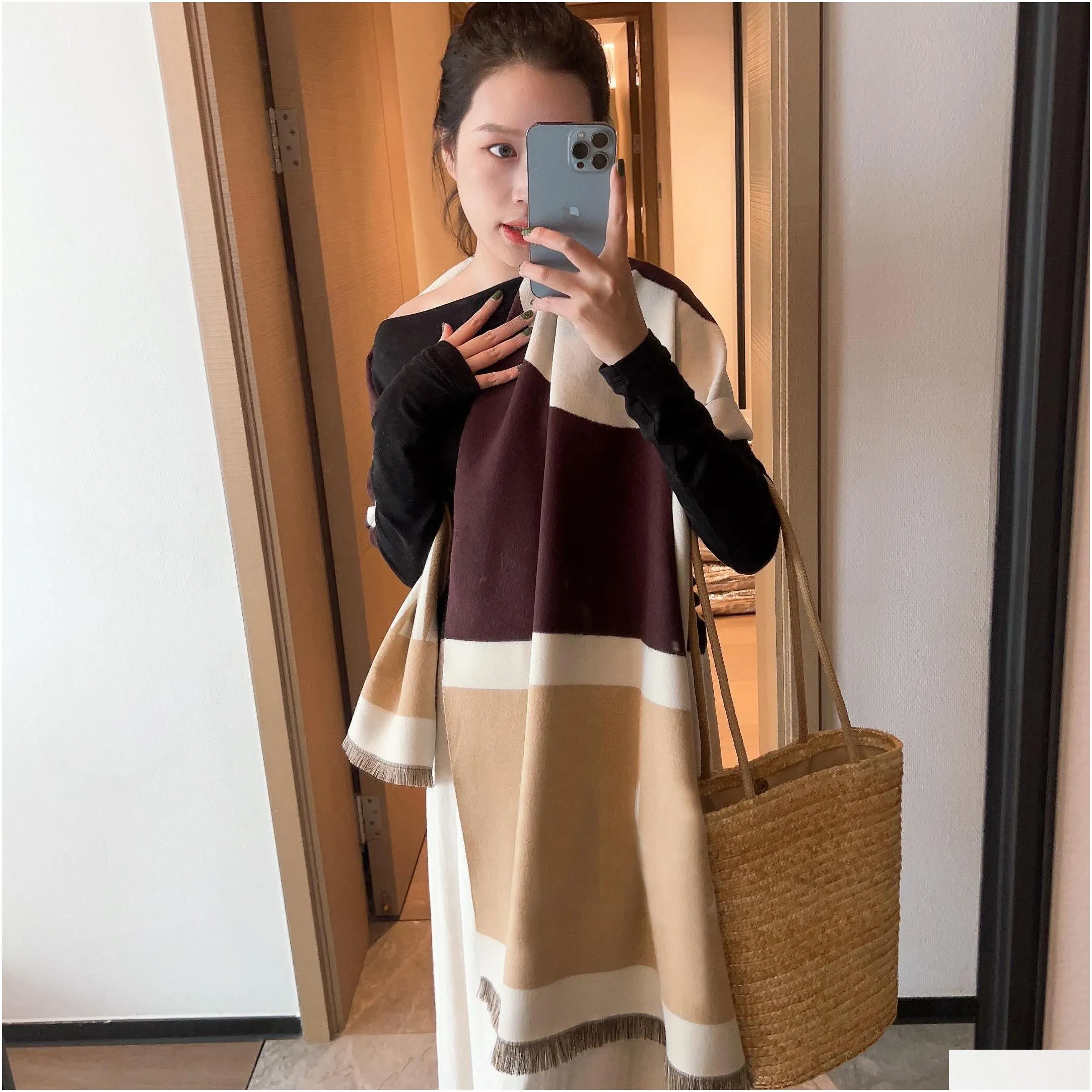 Autumn Winter Cashmere Women Wool Scarf Luxury Warm Comfortable Versatile Upscale Thickened Air Conditioning Shawl Dual Use Long Neck