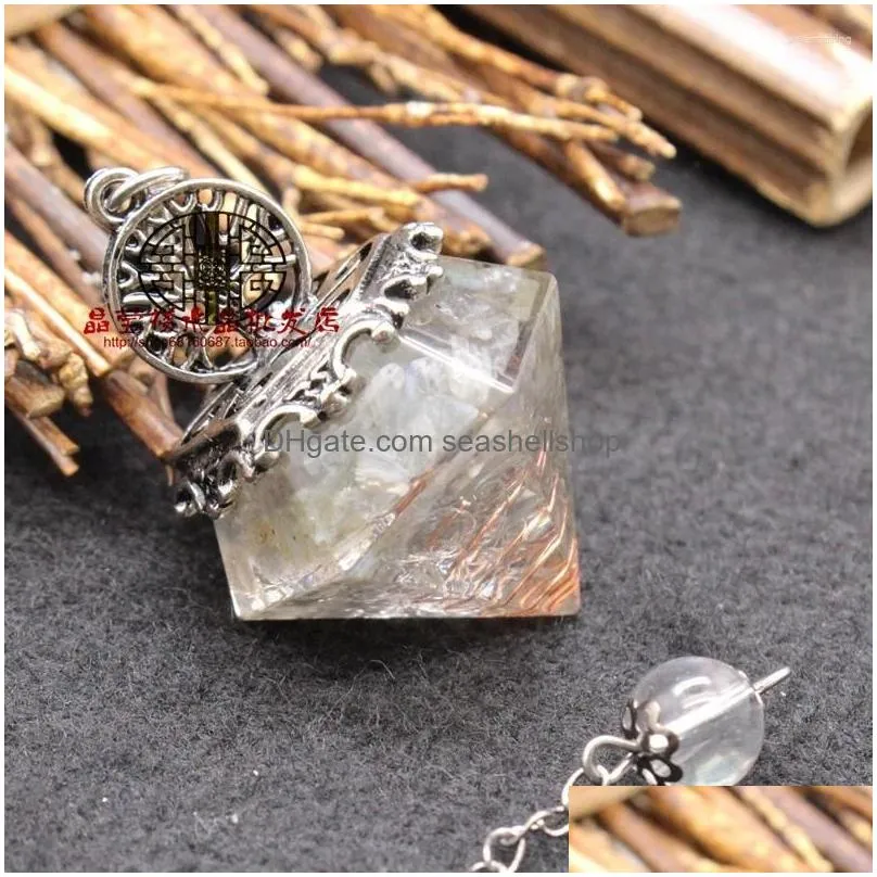 Pendant Necklaces Natural Healing Crystal Stone Orgonite Orgone Pendule Spirituel Tree Of Life Pendulum Chain Pendulo Jewelry