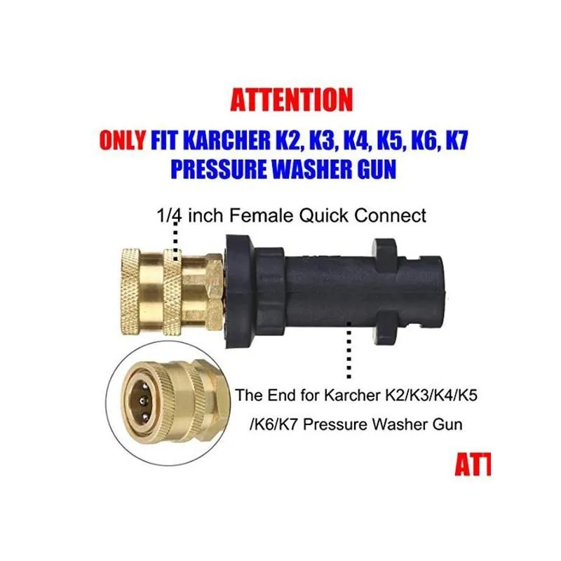 Car Cleaning Tools High Pressure Foam Pot Gun-1/4 Inch Quick Adapter For Karcher K K2 K3 K4 K5 K6 K7 Drop Delivery Mobiles Motorcycle