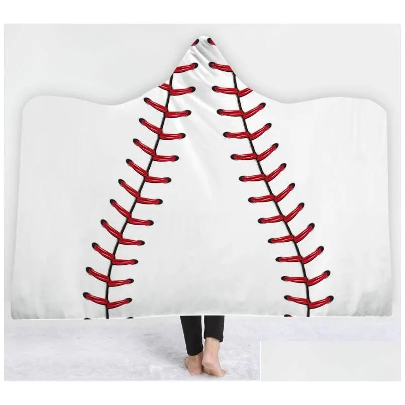 outdoor collectable Baseball Football blanket Sherpa Softball Blanket Sports Theme Hooded Cape Soccer Bathing Towel Swadding Blankets