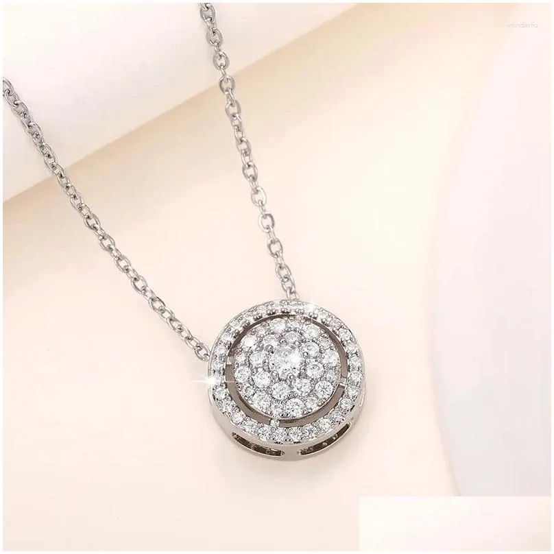 Pendant Necklaces CAOSHI Graceful Round Shape Necklace Lady Engagement Jewelry With Dazzling Crystal Elegant Accessories For Wedding