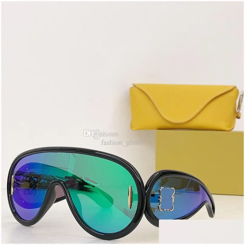 Retro Wave Mask sunglasses for men and women UV Protection Sunglasses Luxury beach Party sunglasses Oversized goggles LW40108I